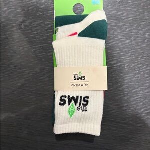 Primark The Sims women’s Socks - Cream and Green 3 pack new